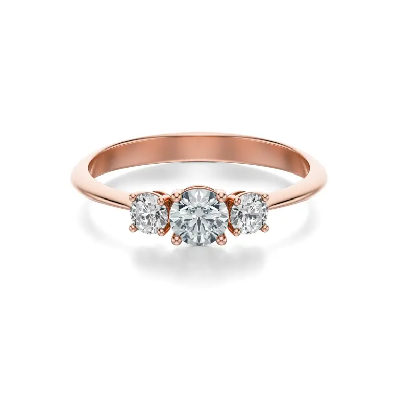 Pierścionek z różowego złota z diamentami